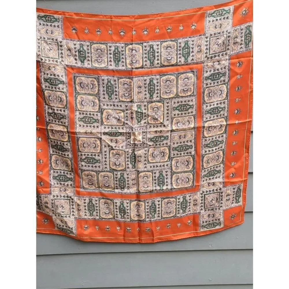 Rust Vintage Blue Tan Mosaic